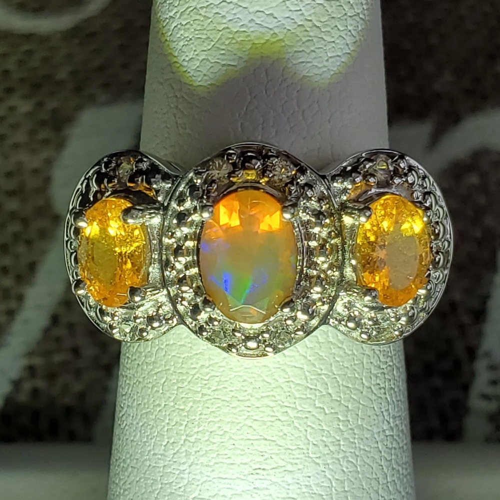 Ethiopian Fire Opal Citrine Ring - Picture 14 of 17